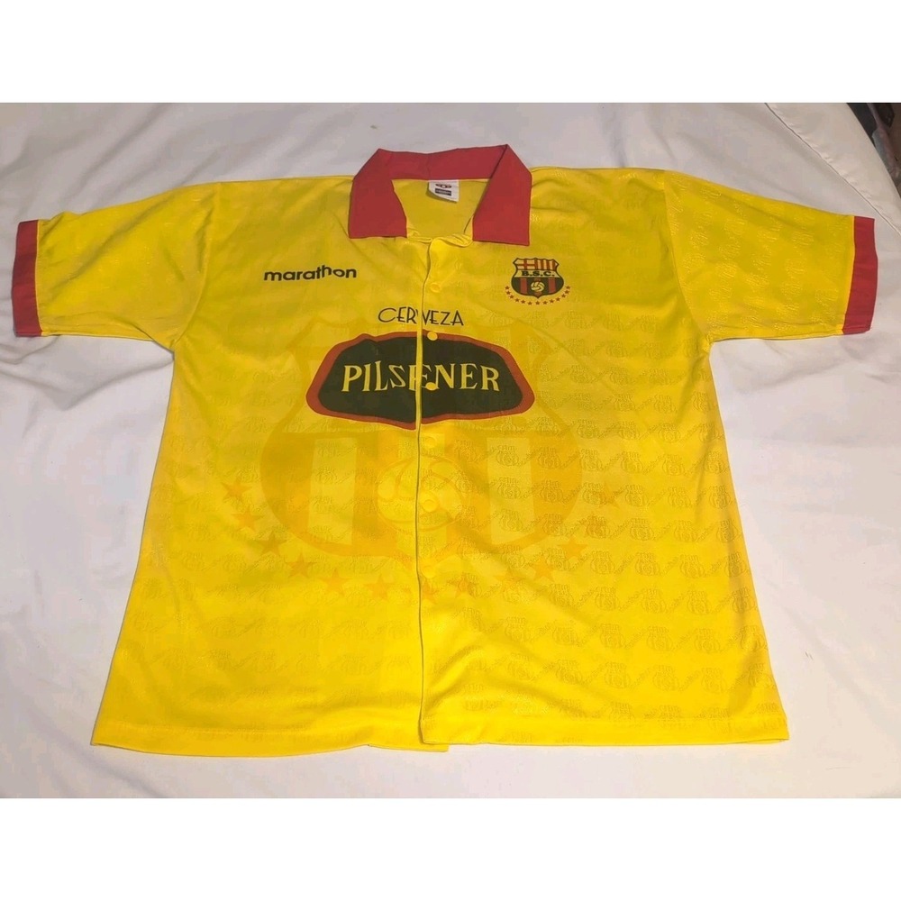 Rare Vintage MARATHON Barcelona Sporting Club BSC Button Up Jersey Men's XL